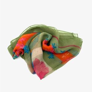 Multi colour silk floral scarf